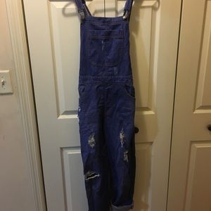 Blue jean overalls